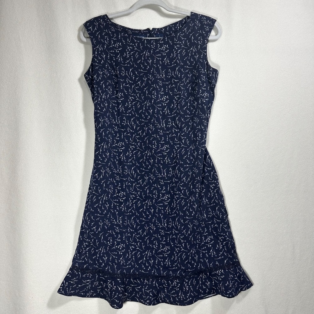 Liz Claiborne Floral Blue & White Sleeveless Dress Size 4